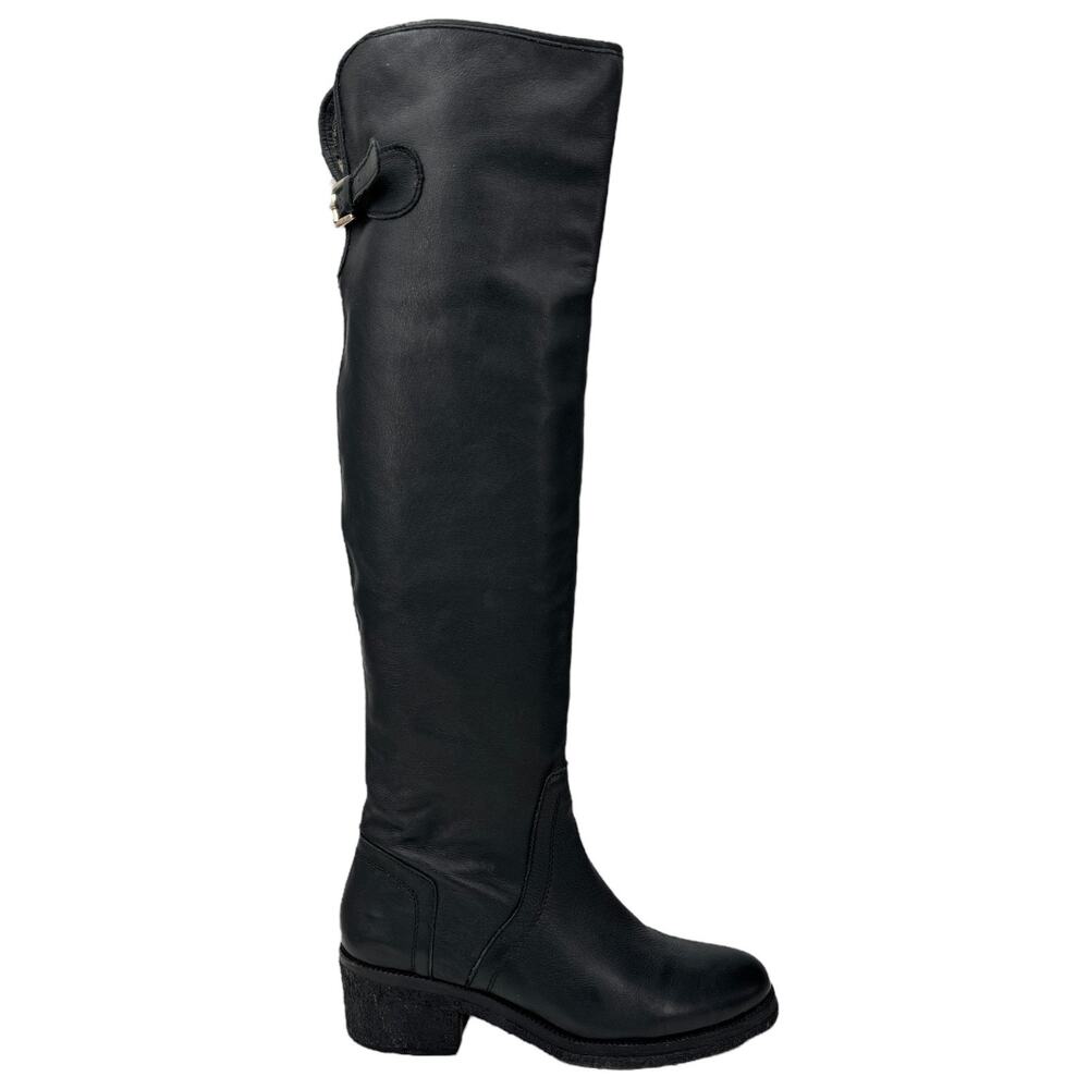 Coach Palmera OTK Leather Boot Women's SZ 10 Black Over the Knee RESOLED Crepe - Picture 2 of 12
